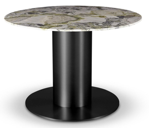 TUBE WIDE DINING TABLE BLACK PRIMAVERA MARBLE TOP 1100MM