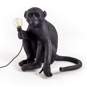 The Monkey Lamp Black  Sitting Version